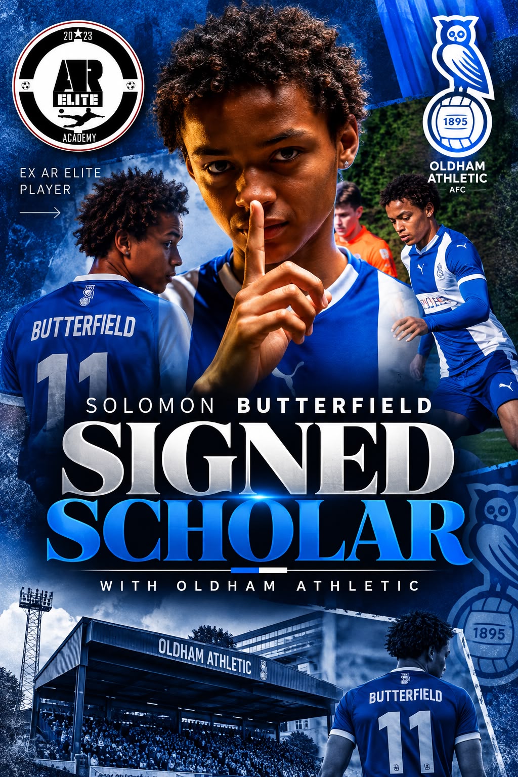 Solomon Butterfield Signs Scholar with Oldham Athletic