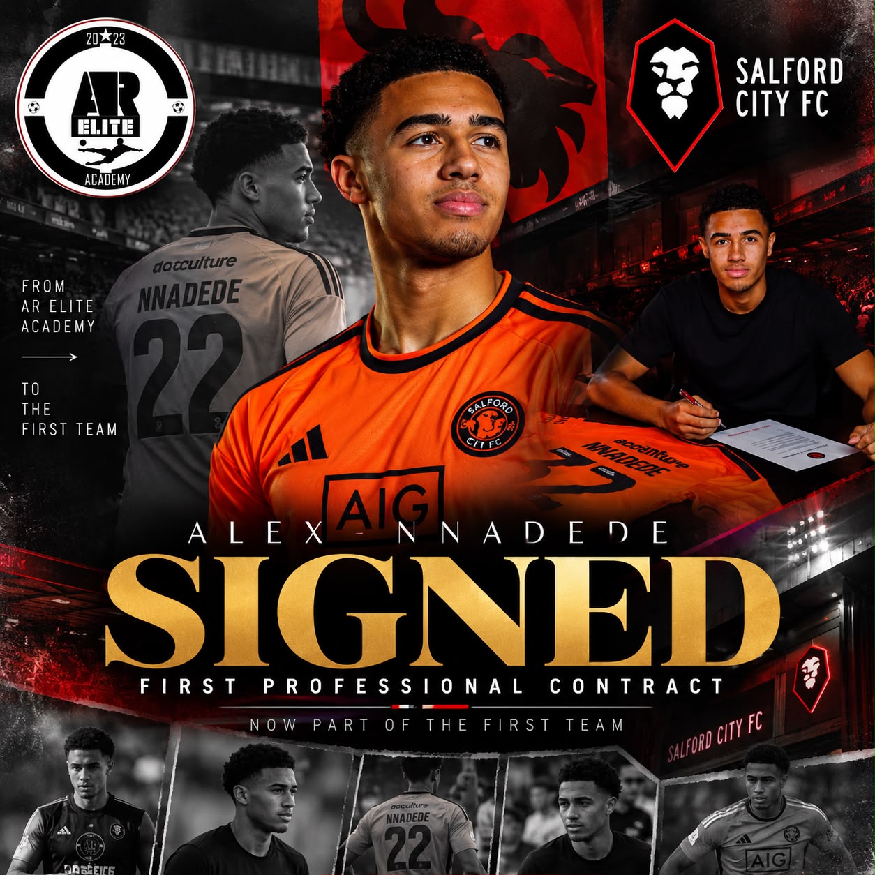 Alex Nnadede Signs First Professional Contract with Salford City
